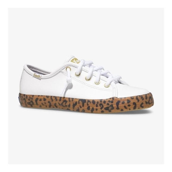 Keds | Leather Kickstart Leopard Foxing Sneaker White - Picture 5 of 8